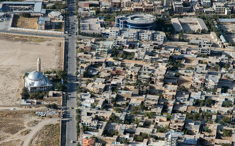 aerial view of the afghan city mazar i sharif kabul afghanistan